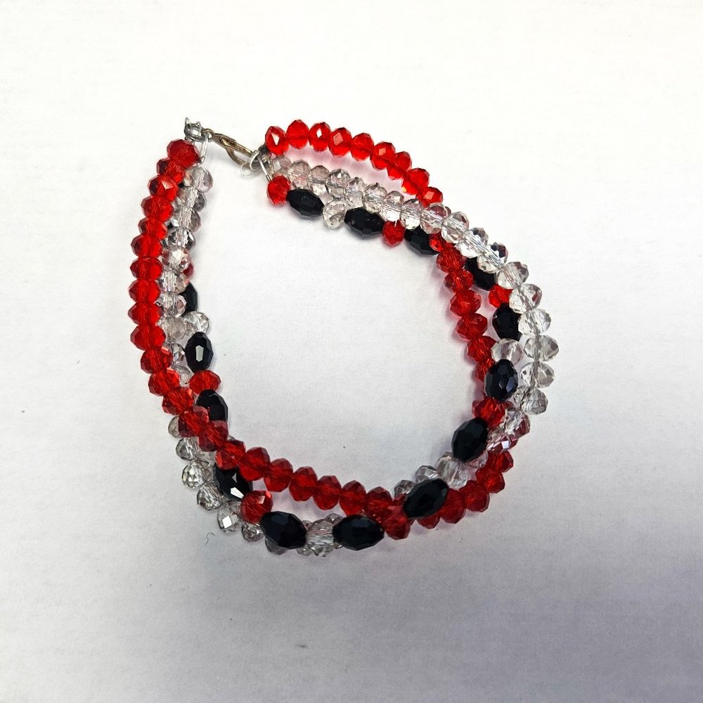 Handmade Braided Austrian Crystal Beaded Bracelet.
